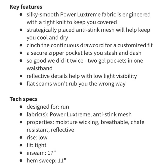 LULULEMON Run Pace Crop Legging tights Size 8 - Picture 9 of 9